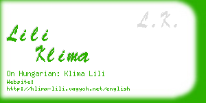 lili klima business card